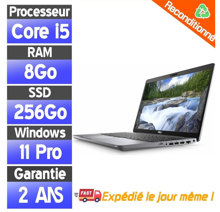Dell Latitude 5410 Reconditionné – i5-10310U – 8Go RAM – SSD 256Go – Ordinateur Occasion Pas Cher