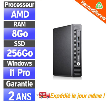 HP EliteDesk 705 Mini ordinateur de bureau reconditionné – A6-8570E – 8Go RAM