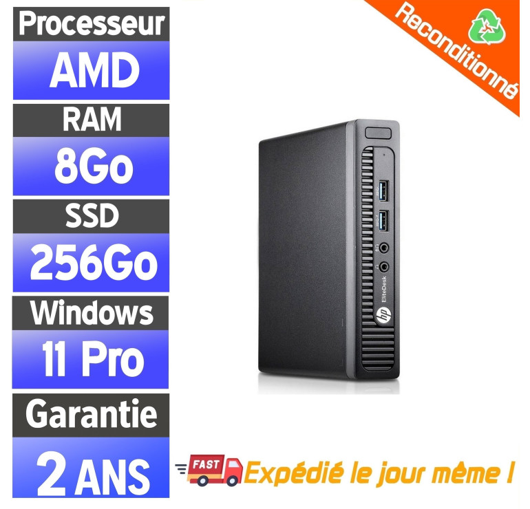 HP EliteDesk 705 Mini ordinateur de bureau reconditionné – A6-8570E – 8Go RAM HP EliteDesk 705 Mini ordinateur de bureau reconditionné – A6-8570E – 8Go RAM