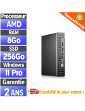 Mini ordinateur de bureau - HP EliteDesk 705 G3 - AMD PRO- SSD 256 Go - Ram 8Go