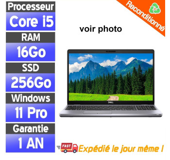 PC Portable Dell 5510 - Core i5 10310U - SSD 256Go Ram 16Go - Win11