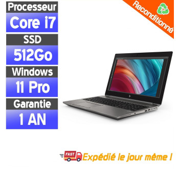 HP ZBook 15 G6 - Core i7-9850H - SSD 512 Go - Ram 64Go - Stockage 500Go HDD
