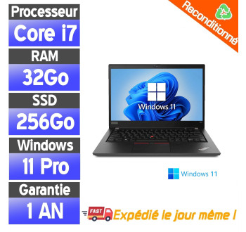 Lenovo ThinkPad T490 i7 8th Gen – 32 Go RAM – SSD 256 Go – PC Portable Pro Reconditionné