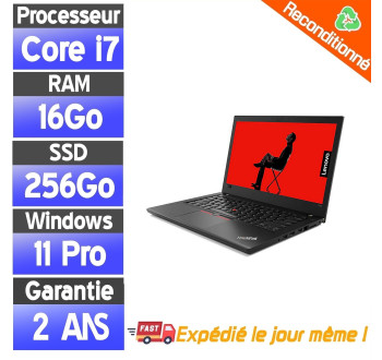 Lenovo ThinkPad T480 i7 8e Génération – 16Go RAM – SSD 256Go – PC Portable Reconditionné Pas Cher