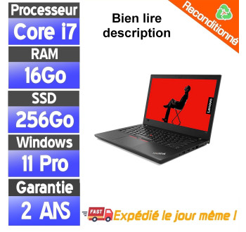 Lenovo ThinkPad T480 i7 – 16Go RAM – SSD 256Go – PC Portable Reconditionné Pas Cher