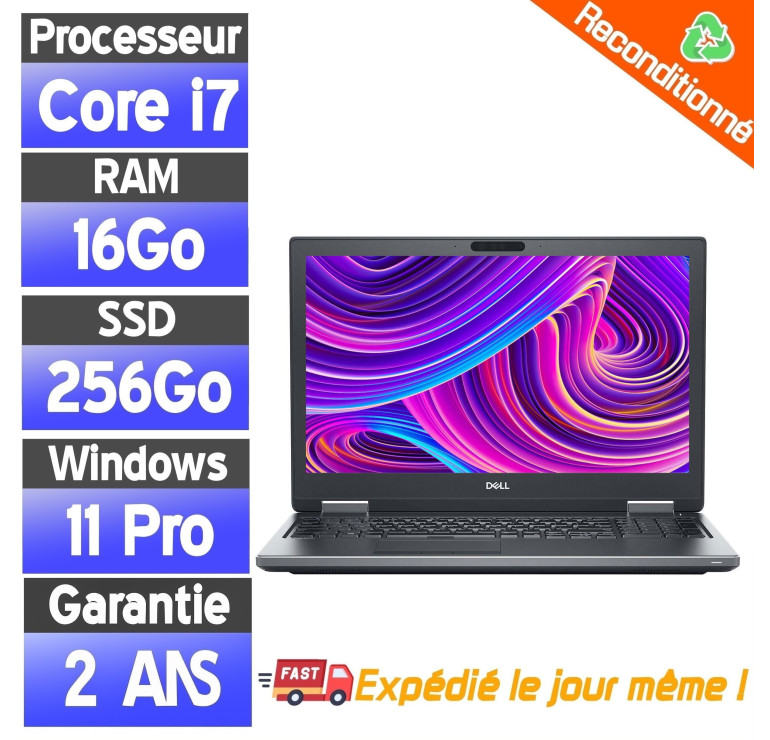 Dell Precision 7520 reconditionné | Ordinateur portable pas cher