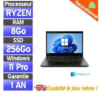 Lenovo Thinkpad X395 -  Amd Ryzen 3 Pro 3300U - SSD 256Go Ram 8Go