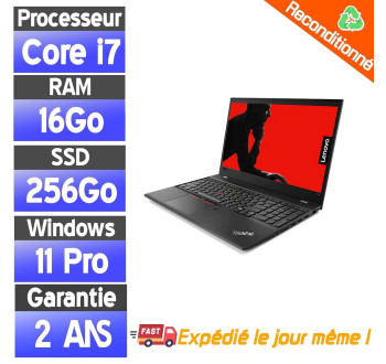 💻 PC Reconditionné Pas Cher – Lenovo ThinkPad T580 15.6" Full HD, i7, 16Go RAM, SSD 256Go, Windows 11 Pro
