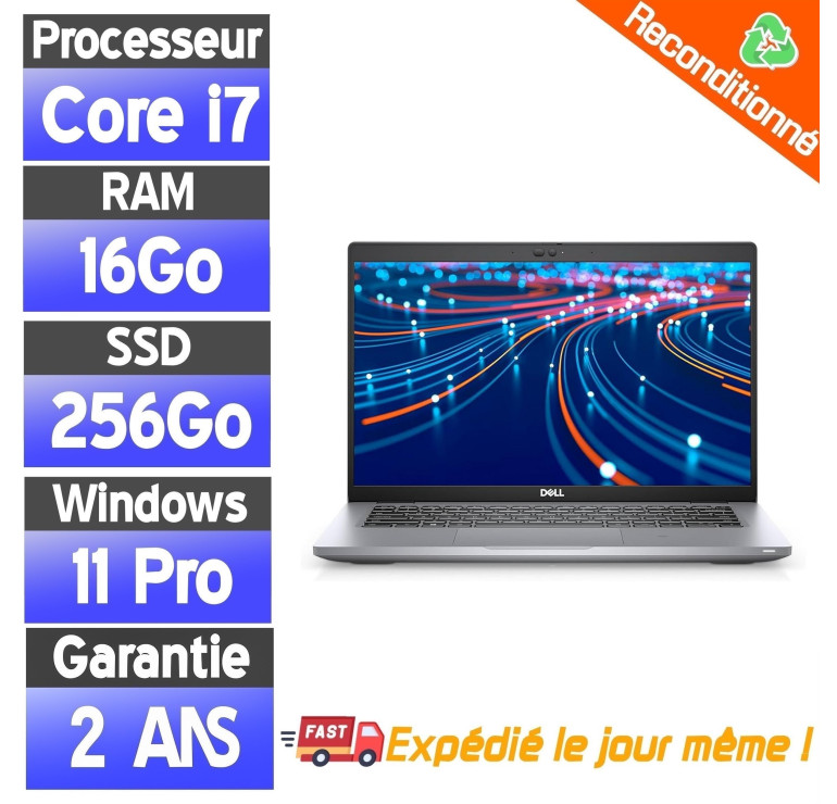 Dell Latitude 5420 Reconditionné | Core i7 11ᵉ Gén | 16Go RAM | SSD 256Go | Windows 11 Pro