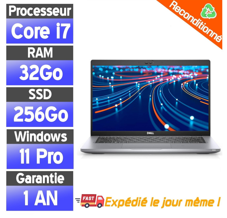 Dell Latitude 5420 i7 11ᵉ Gen – 32Go RAM – 256Go SSD – PC Portable Reconditionné