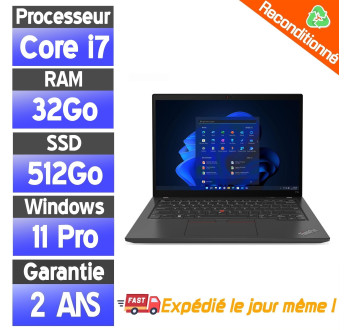 Lenovo ThinkPad T14 Gen 3 i7-1255U – 32Go RAM – 512Go SSD – PC Portable Reconditionné Professionnel