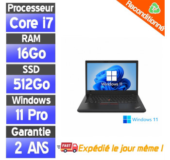 🖥️ Lenovo ThinkPad T480 reconditionné | Core i7, 16 Go RAM, SSD 256 Go ⚡