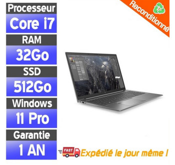 🔥 HP ZBook Firefly 15.6 G8 Reconditionné | i7 11e Gen - 32 Go RAM - SSD 512 Go - Win 11