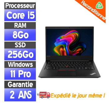 Lenovo ThinkPad E480 i5-8250U – 8Go RAM – 256Go SSD – PC Portable Reconditionné Professionnel