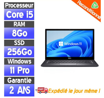 Dell Latitude 7490 Reconditionné – i5-8350U – 16Go RAM – SSD 256Go