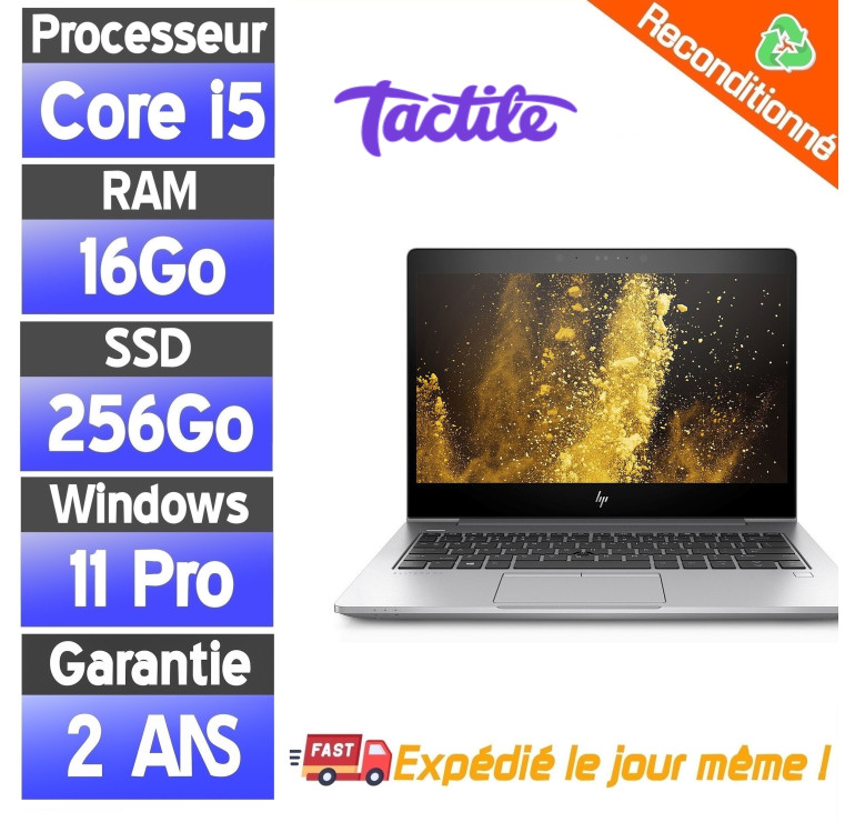 HP EliteBook 830 G5 tactile reconditionné | PC portable professionnel i5 13,3"