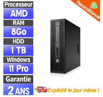 HP EliteDesk 705 G3 SFF – PC fixe reconditionné pas cher – AMD A10 – 8Go RAM – 1To HDD