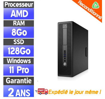 HP EliteDesk 705 G3 SFF – PC fixe reconditionné pas cher – AMD A10 – 8Go RAM – SSD 128Go