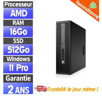 HP EliteDesk 705 G3 – PC fixe reconditionné – 16Go RAM – SSD 512Go – pas cher