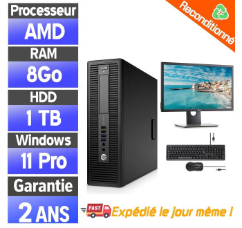 HP EliteDesk 705 G3 SFF – PC complet reconditionné – 8Go RAM – 500Go HDD