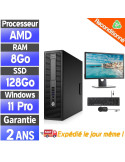 HP EliteDesk 705 G3 SFF – Pack PC complet reconditionné – 8Go RAM – SSD 128Go – Windows 11 Pro avec écran