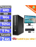 HP EliteDesk 705 G3 SFF – Pack PC complet reconditionné – 16Go RAM – SSD 512Go