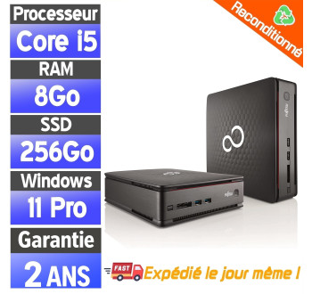Fujitsu Esprimo Q520 – Mini PC reconditionné – Core i5 – 8Go RAM – SSD 256Go – Windows 11 Pro