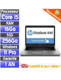 HP EliteBook 840 G3 - Intel Core i5 - SSD 256Go - Ram 16Go - Win11 - Tactile