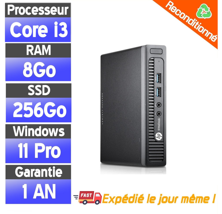 ProDesk 600 DM G2  - Core i3-6100T - SSD 256 Go Ram 8Go