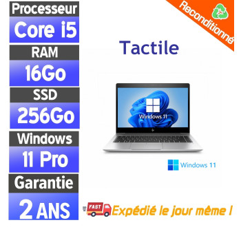 HP EliteBook 840 G5 – PC portable reconditionné – i5 8ᵉ Gen – 16Go RAM – SSD 256Go – Écran tactile – Windows 11 Pro