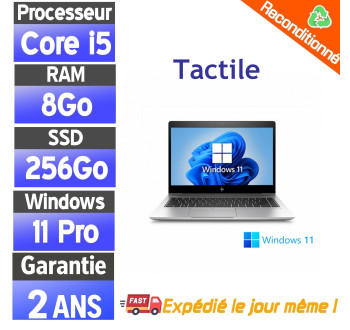 HP EliteBook 840 G5 – PC portable reconditionné – i5 8ᵉ Gen – 8Go RAM – SSD 256Go – Windows 11 Pro