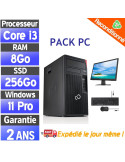 Pack PC complet - Fujitsu Esprimo P558/E85 – i3-8100 – 8Go – SSD 256Go