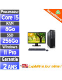 Pack complet Lenovo ThinkCentre M82 SFF – i5-3470 – 8Go RAM – SSD 256Go – Windows 11 Pro – Écran 19" ou 22" – Reconditionné