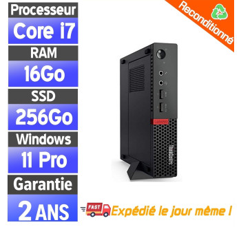 Lenovo ThinkCentre M900 Tiny – PC fixe reconditionné – i7-6700T – 16Go RAM – SSD 256Go – Windows 11 Pro