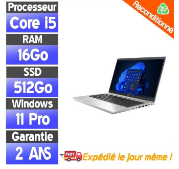 HP ProBook 440 G8 – PC portable reconditionné – i5-1135G7 – 16Go – SSD 256Go – Windows 11 Pro