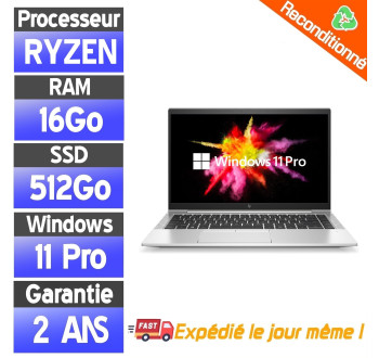 HP EliteBook 845 G7 – PC portable reconditionné – Ryzen 5 4650U – 16Go – SSD 512Go – Windows 11 Pro