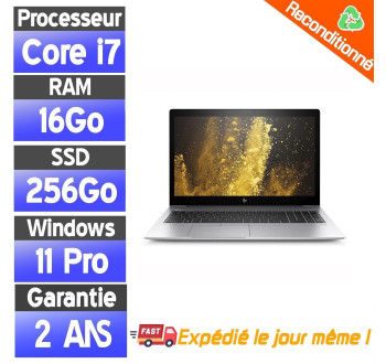 HP EliteBook 850 G5 15.6" – Core i7-7600U – 16Go RAM – SSD 256Go – PC Portable Pro Reconditionné