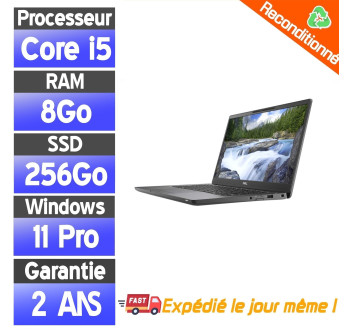 Dell Latitude 7300 reconditionné – Core i5, 8 Go RAM, SSD 256 Go, Windows 11 Pro