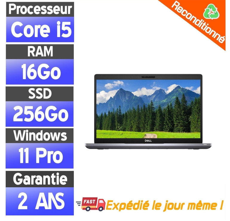 Dell Latitude 5410 Reconditionné – i5-10310U – 8Go RAM – SSD 256Go – Ordinateur Occasion Pas Cher
