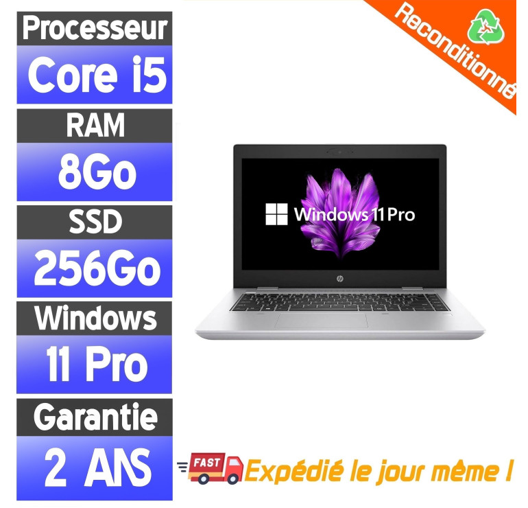 HP ProBook 640 G5 i5-8365U 8Go 256Go SSD 14" — PC portable reconditionné