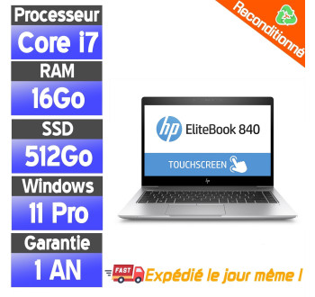 HP EliteBook 850 G5 15"6 Core i7 1.8 GHz - SSD 512 Go - Ram 16 Go - Tactile