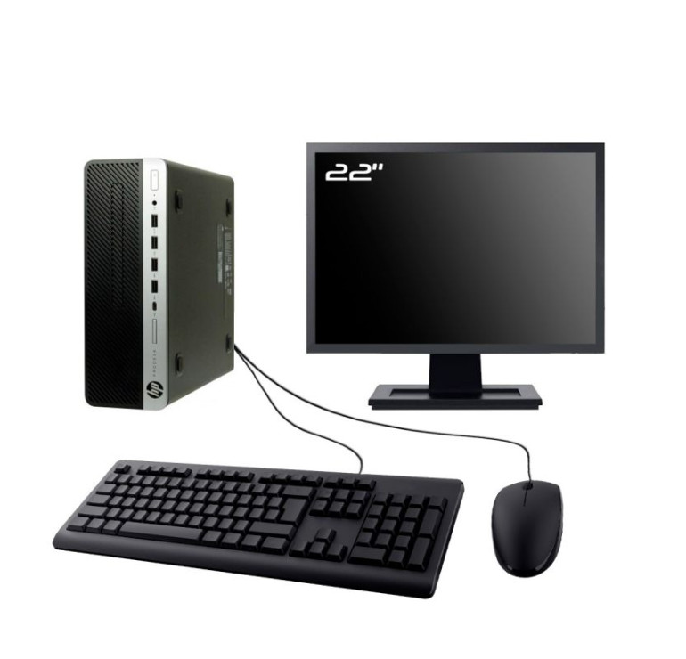 HP ProDesk 600 G3 SFF + Écran 22″ Full HD — PC Complet Reconditionné SSD Windows 11