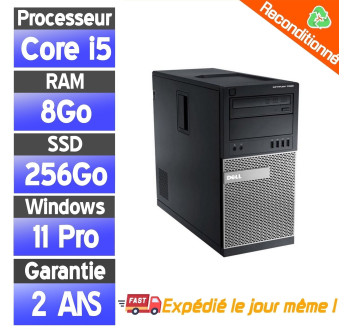 Dell OptiPlex 7020 Tower i5-4590 8Go 256Go SSD — PC fixe reconditionné