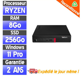 Lenovo ThinkCentre M715q Ryzen 3 PRO 2200GE 8Go 256Go SSD — Mini PC reconditionné