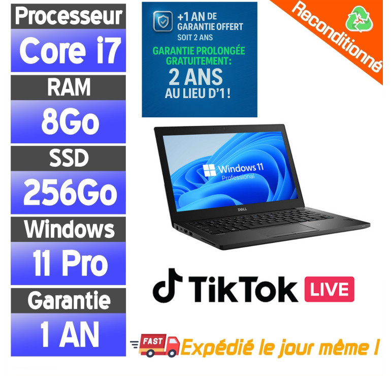 PC Portables Pas Cher - Dell Latitude 5480 Reconditionné Core i7