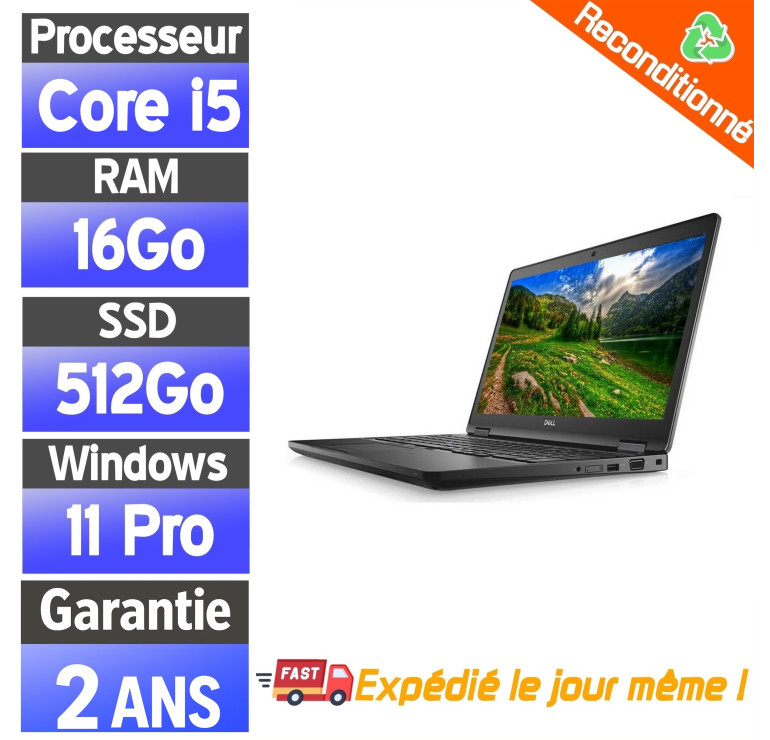 Dell Precision 3530 Reconditionné – i5 8400H 16Go 512Go SSD FHD