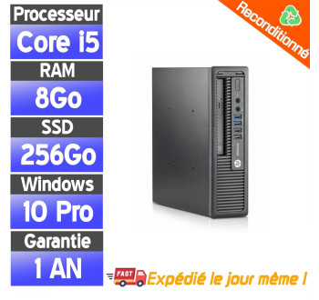 HP EliteDesk 800 G1 USDT -  Core i5-4570 Ram 8Go SSD 256Go