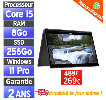 DELL Latitude 7390 2-in-1. 13,3" - Intel Core i5 8350U @ 1,7 GHz - 8Go Ram - 256Go SSD  -Win 11