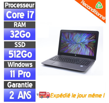 HP ZBook 15 G3 15.6" i7-6700HQ 32Go RAM 512Go SSD Windows 11 Pro Workstation