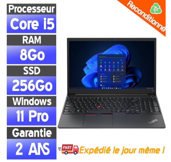 Lenovo ThinkPad E15 15.6" i5-10210U 8Go RAM 256Go SSD Windows 11 Pro